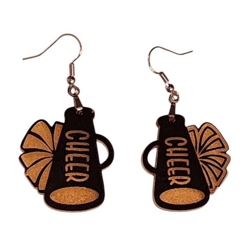 Spirit Squad Wood Drop Earrings